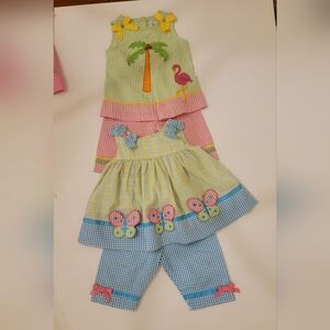 Rare Editions Green and Blue Plaid Butterfly Set